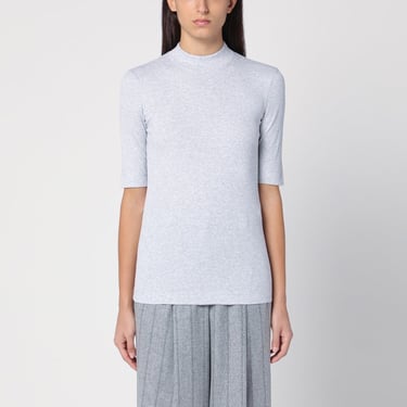 Brunello Cucinelli Light Grey Ribbed Cotton Jersey Women