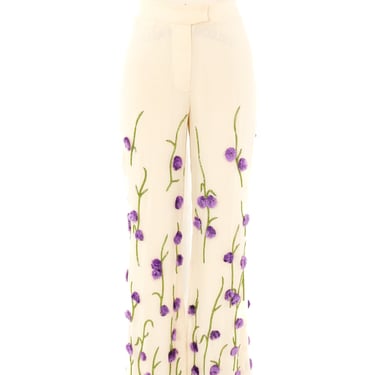 Lavender Pom Pom Floral Trousers