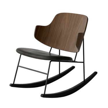 THE PENGUIN ROCKING CHAIR - WALNUT AND BLACK SEAT