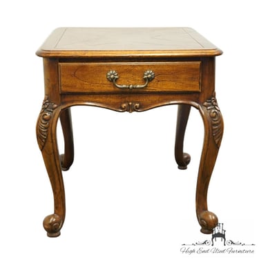 HEKMAN FURNITURE Country French Provincial Bookmatched Walnut 22x27" Accent End Table 