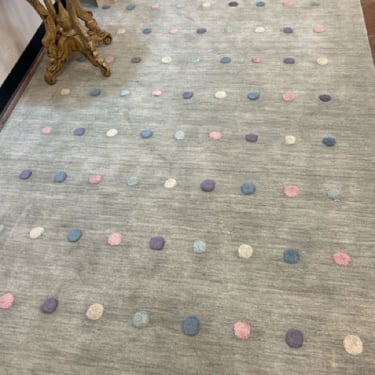 New 100% Wool Pile Silver Rug with Colored Circle Design from Safavieh Kids