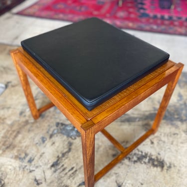 Danish Teak /Vinyl Fliptop Table/Stool 21 Designed by Erik Buch for D.D. Møbler, c. 1957