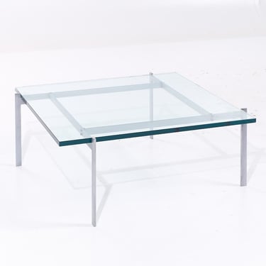 Poul Kjærholm for Fritz Hansen PK61 Mid Century Chrome and Glass Coffee Table - mcm 