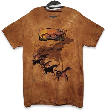 90s Vintage THE MOUNTAIN T-Shirt, Tie Dye Grand Canyon Tee, 1999 Ginny Hogan Horse Print Shirt, Equestrian Southwestern, Vintage Clothing 