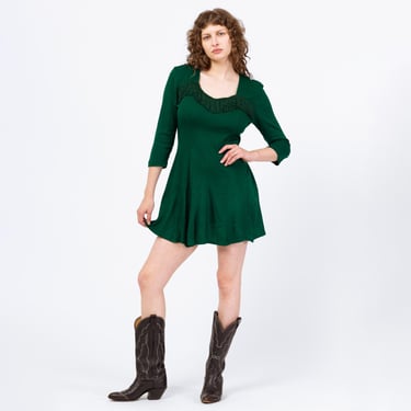 60s emerald green velvet fit and flare dress | Cackling Caps - San Diego,  CA | ATTIC