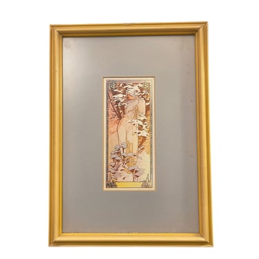 Winter the Seasons Alphonse Mucha Framed Print