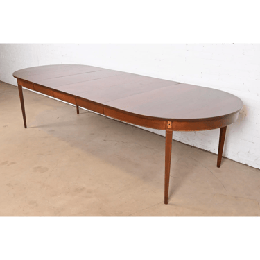 Stickley Federal Inlaid Mahogany Extension Dining Table, Newly Refinished