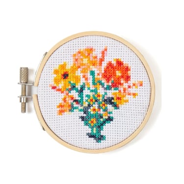 Flowers- Mini Cross Stitch Embroidery Kit