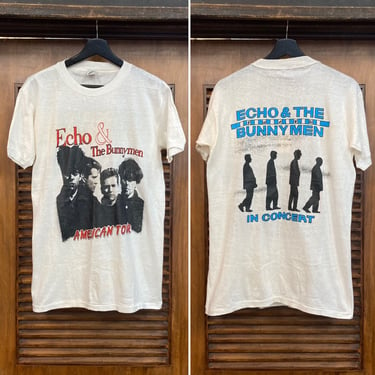 Vintage 1980’s Echo & The Bunnymen Rock Band Concert Tour Tee-Shirt, 80’s Goth, 80’s Post Punk, Vintage Clothing 