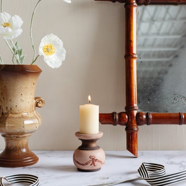 vintage germann handpainted wooden candlestick