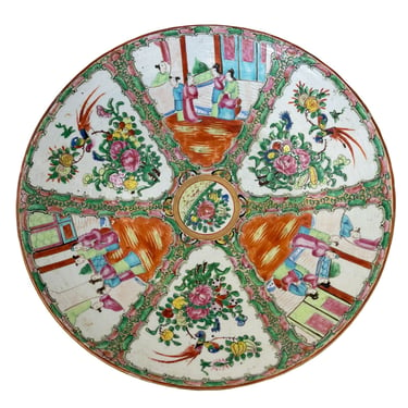 Large 18/19th Century Chinese Rose Canton Charger Plate