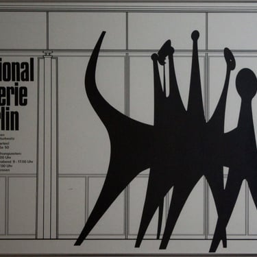 National Galerie Berlin Exhibition Poster Tetes et Queue Calder 1965 Framed 