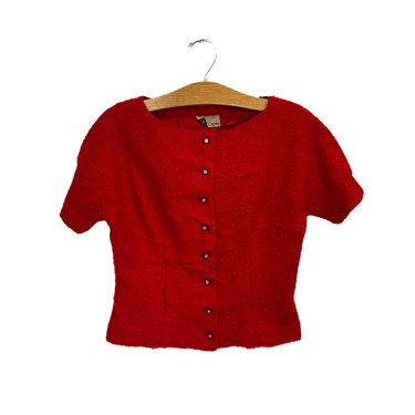 Bobbie Brooks 60's-70's Red Short Sleeve Sweater