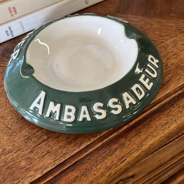 vintage french green ambassadeur ashtray