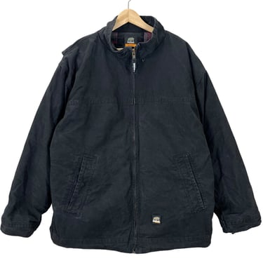 Berne Black Cotton Flannel Lined Work Jacket XXL