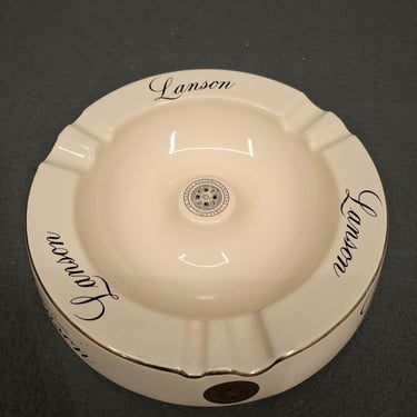 XXL Vintage Lanson Ashtray – French Ceramic Champagne Advertising, 24.5 cm (9.6 in) 