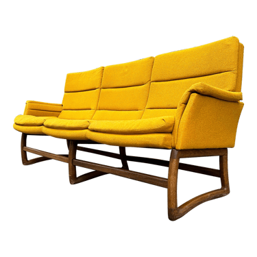 Mid 20th Century Pearsall-Style Sofa With Walnut Base