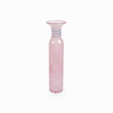 Mid Century Scavo Glass Vase Pink Italian Italy 