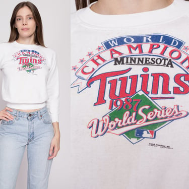 XS| 80s Minnesota Twins World Series Sweatshirt - Petite Extra Small | Vintage 1987 MLB Baseball Raglan Sleeve Crewneck Pullover 