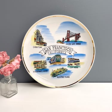 San Francisco, California souvenir plate - 1950s vintage 