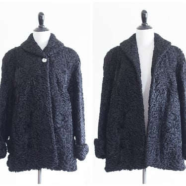 1940s or 50s black Persian lamb coat 