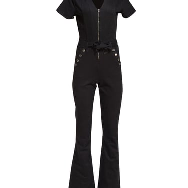 Ramy Brook - Black Denim Short Sleeve Jumpsuit Sz 2
