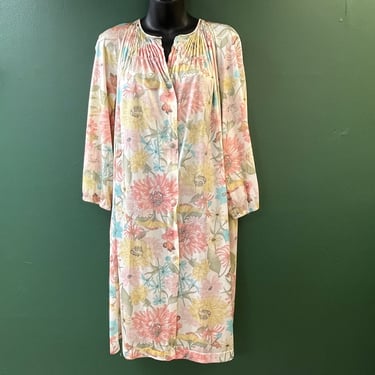 1970s butterfly robe vintage soft botanical peignoir large 