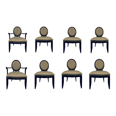 Barbara Barry for Baker Transition Oval X Back Dining Chairs Set of 8