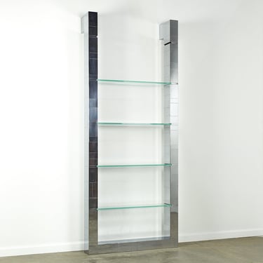 Paul Evans Mid Century Chrome Cityscape Wall Shelf Bookshelf - mcm 