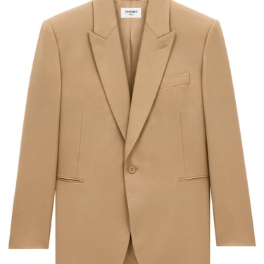 Saint Laurent Paris Men Wool Gabardine Single-Breasted Jacket