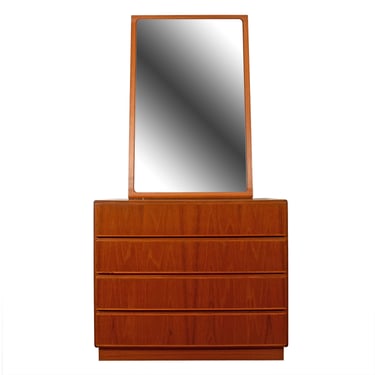 Torring Danish Teak Mirror — Rectangle w. Softened Edges + Rounded Interior Corners