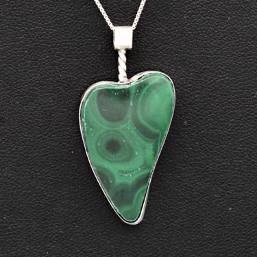 Sterling Teardrop Pendant 925 Mexico Silver Bright Green