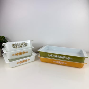 Your Choice: Vintage Pyrex Bake Ware Cake Dish Loaf Pan Oblong baking Dishes 913,922,933, Pyrex Vintage Spring Blossom, Butterfly Gold 1980s 