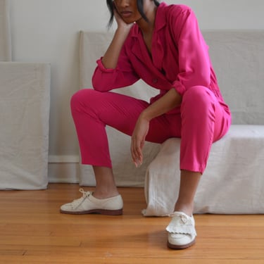 hot pink utility jumpsuit / xs 