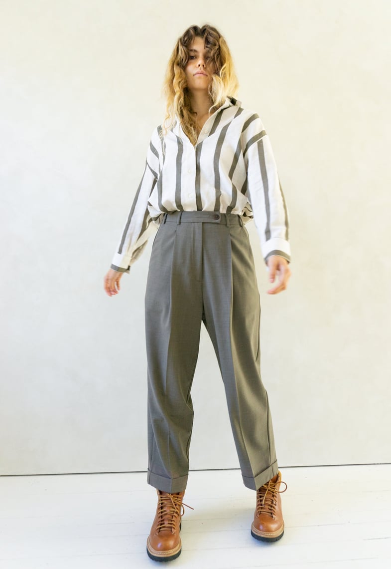 Tailored Masculine Pants in Vetiver | Vestige | Fishtown - Philadelphia, PA