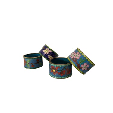 Chinese Cloisonné Napkin Rings- Set of 4 