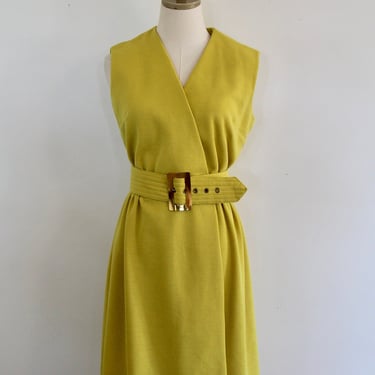 1960s 1970s - Mid Century Mod Dress - Jonathan Logan - Retro Chartreuse Dress 