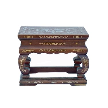 Chinese Brown MOP Inlay Rectangular Table Top Stand Display Easel ws2384E 