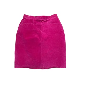 Vintage 90's Bagetelle Hot Pink Suede Mini Skirt, Size 10 