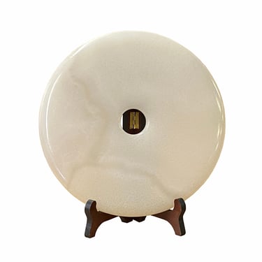 Chinese Natural White Stone Round Fengshui Home Decor Display ws1669E 
