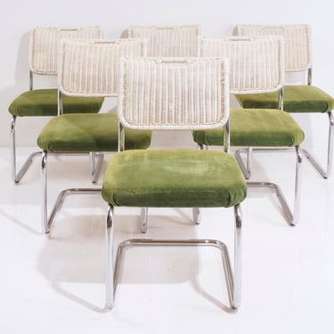 Rattan Back Chrome Cantilever Chair, 1970s 