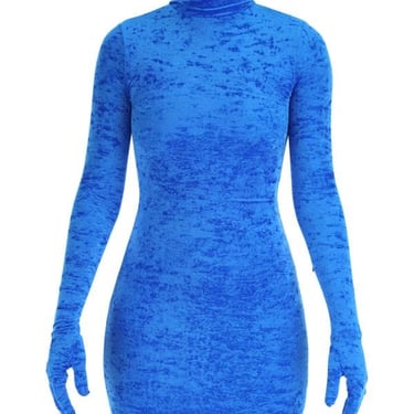 Vetements Woman Blue Chenille Mini Dress