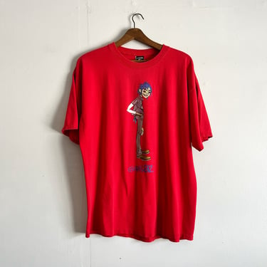 Vintage Y2K The Gorillaz T Shirt Faded Red Size L 