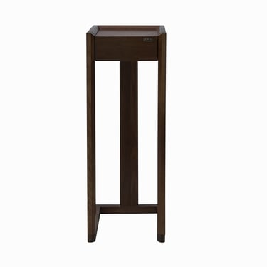 39.5" Oriental Minimalistic Square Brown Plant Stand Pedestal Table cs7783E 