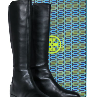Tory Burch - Black Leather "Caitlin" Stretch Boots Sz 9