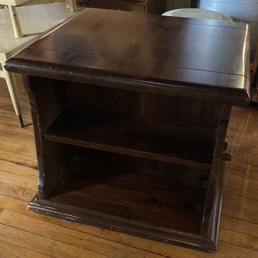 Dark Wood Folding Side Table
