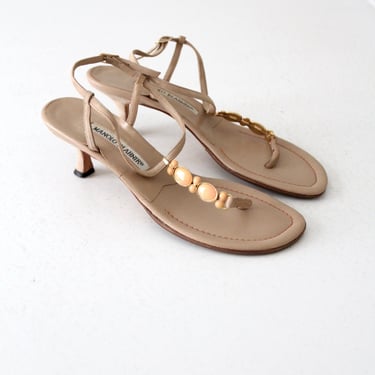 vintage Manolo Blahnik jeweled thong sandals size 7 
