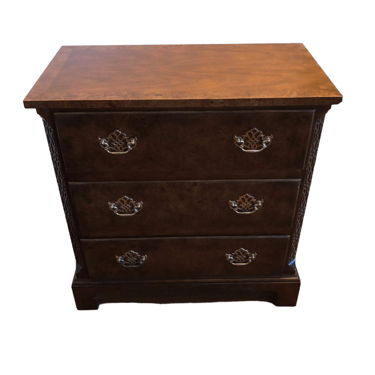 Baker 3 Drawer Inlay Carved Scrolling Nightstand Bachelor Chest MH161-26
