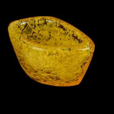 Acrylic Glass Vase with Bubbles 70s 80s Retro Modern Honey Amber Colors Brocante Flower Vase Vintage Design Collectible Mug 