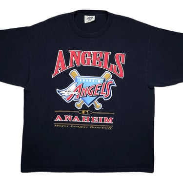 Vintage 1998 Lee Sport/Nutmeg Mills Anaheim Angels Baseball Big Logo MLB Graphic T-Shirt Size XXL 